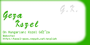 geza kszel business card